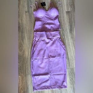 Purple Set Bustier & Pencil Skirt